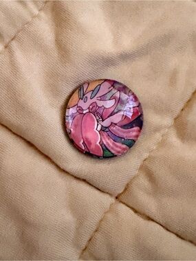 Pokemon Pink Sylveon Floral Mixed Media Pin